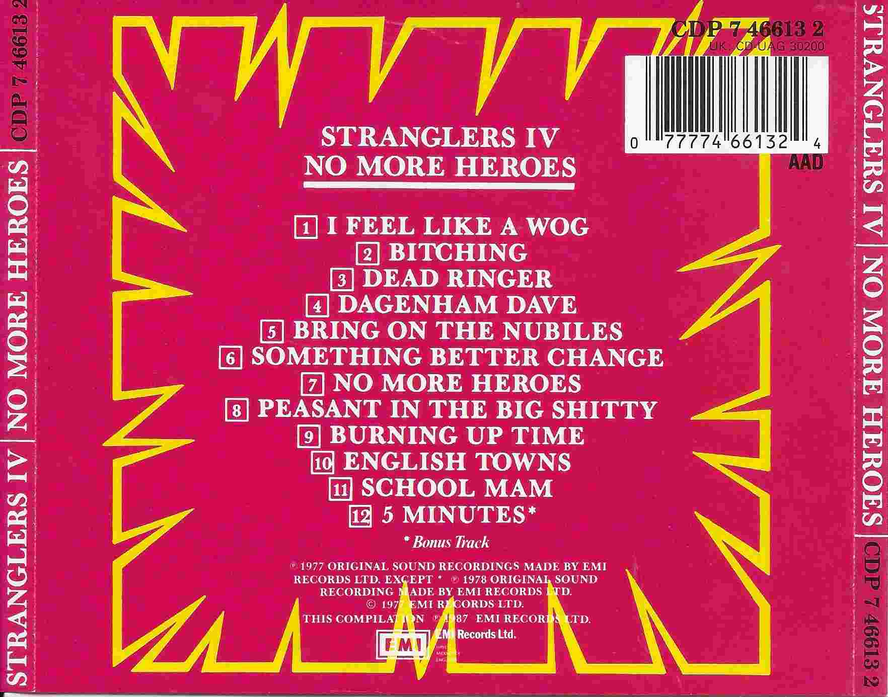 Picture of CDP 746613 2 No more heroes by artist The Stranglers from The Stranglers